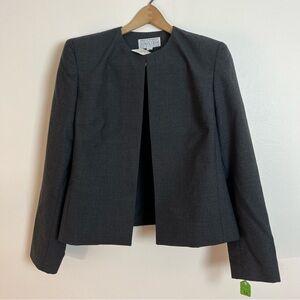 NWT Vintage Saks Fifth Avenue Wool Open Front Jacket / Size 10 / Black